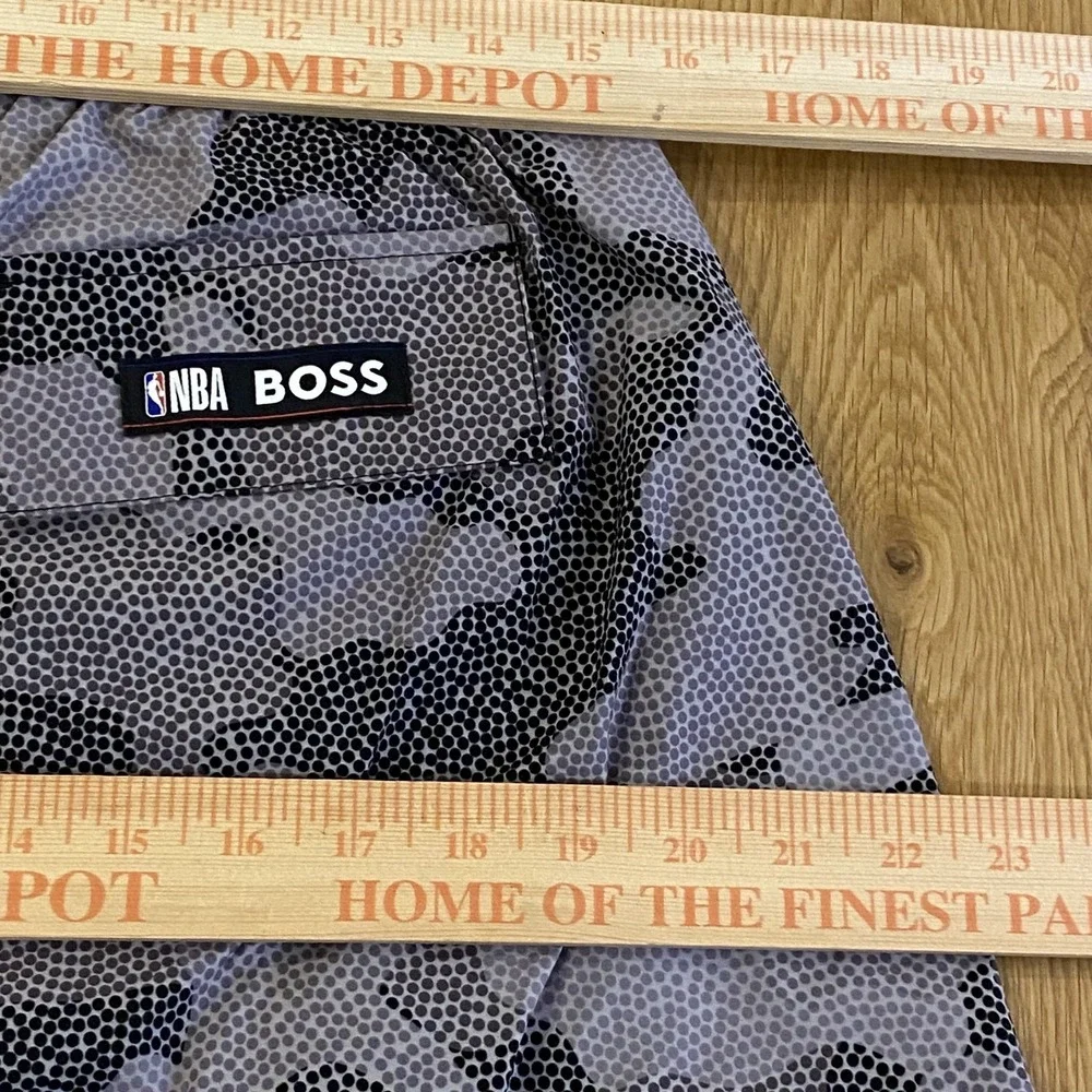BOSS x NBA 4.0 quick-drying swim shorts Men's Large Black Gray lined